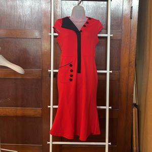 Nice-Forever Vintage Style Tea Length Dress